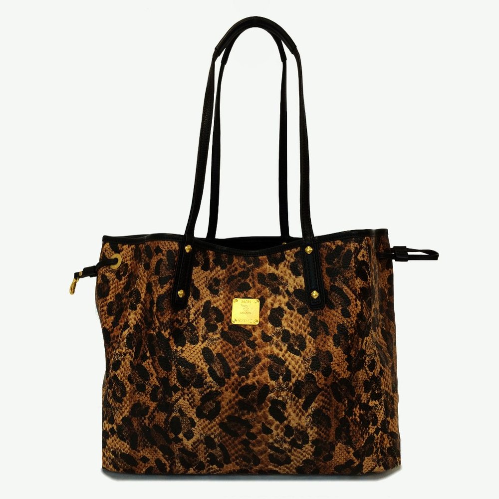 MCM Project Shopper Visetos Leopard Print Tote